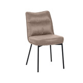 LABEL51 Eetkamerstoel Lennon - Taupe - Micro Suede - set van 2
