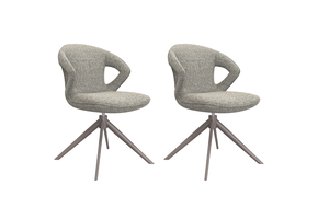 LABEL51 Eetkamerstoel Zurich - Truffel grijs - Boucle - set van 2