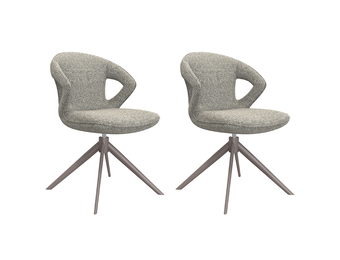 LABEL51 Eetkamerstoel Zurich - Truffel grijs - Boucle - set van 2