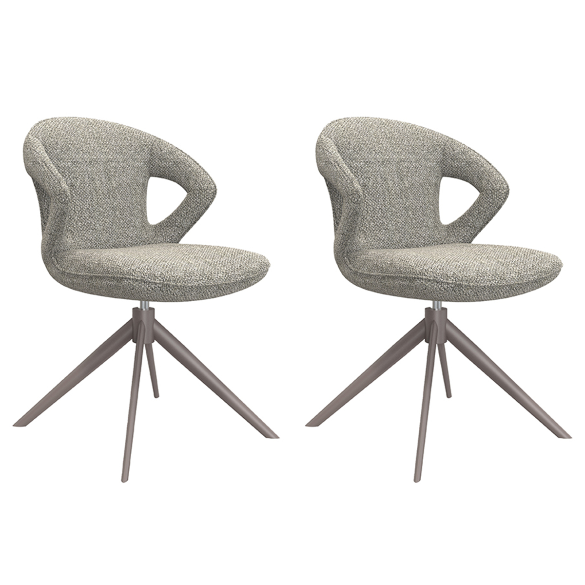 LABEL51 Eetkamerstoel Zurich - Truffel grijs - Boucle - set van 2