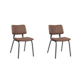 LABEL51 - Eetkamerstoel Gusto - Bruin - 56x46x79cm - Set van 2