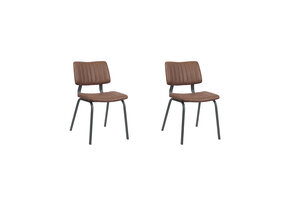 LABEL51 - Eetkamerstoel Gusto - Bruin - 56x46x79cm - Set van 2