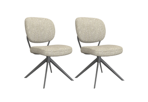 LABEL51 - Eetkamerstoel Geneva - Beige - 63x49x90cm - Set van 2