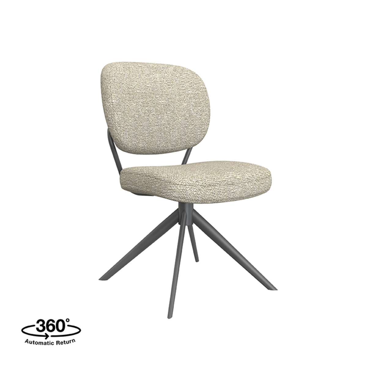 LABEL51 - Eetkamerstoel Geneva - Beige - 63x49x90cm - Set van 2