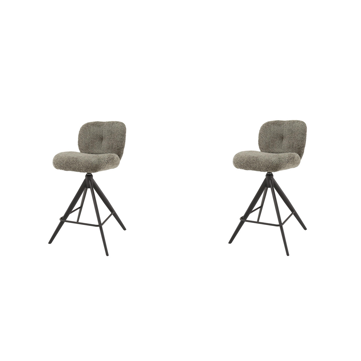 Hoyz Collection - Barstoel Comfort Draaibaar - Boucle Taupe - 2 Stuks