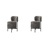 Hoyz Collection - Stoel Cocktail Draaibaar - 2 Stuks - Boucle Grijs