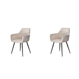 Hoyz Collection - Armstoel Rib - Gebroken Wit - Set van 2