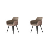 Hoyz Collection - Armstoel Rib 2 Stuks - Rock Zandkleur