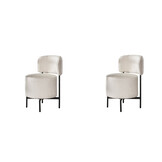 Hoyz Collection - Stoel Cocktail Draaibaar - 2 Stuks - Boucle Wit