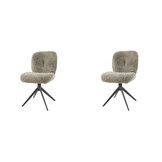 Hoyz Collection - Stoel Comfort Draaibaar. 2 Stuks - Boucle Taupe