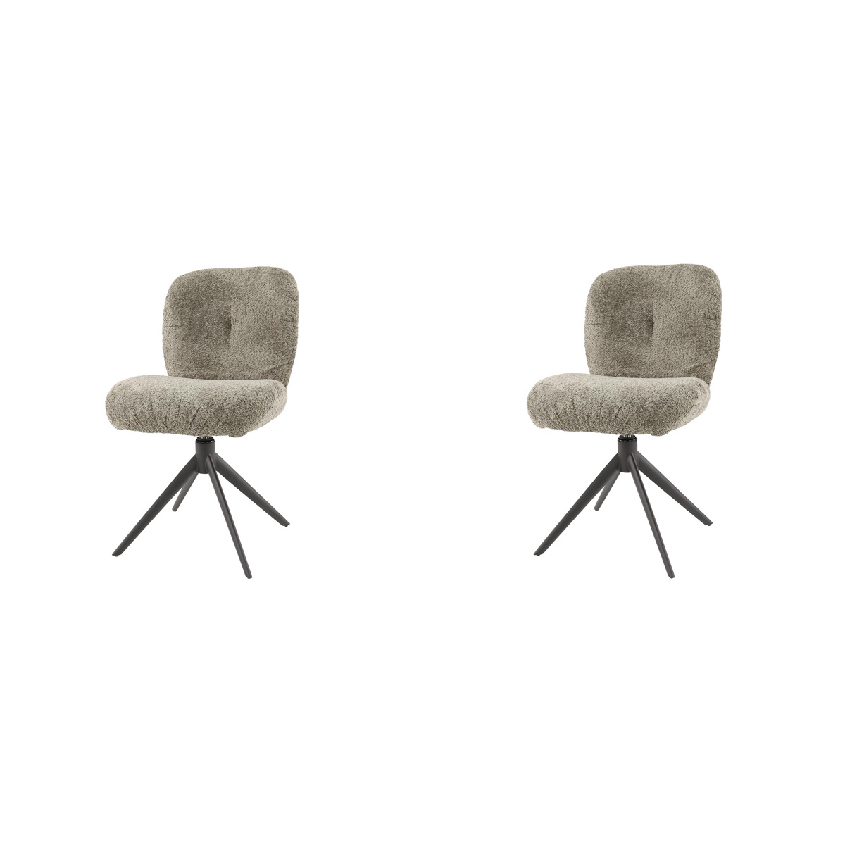 Hoyz Collection - Stoel Comfort Draaibaar. 2 Stuks - Boucle Taupe