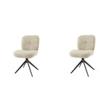 Hoyz Collection - Stoel Comfort Draaibaar. 2 Stuks - Boucle Zandkleur
