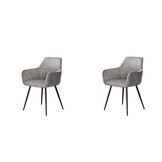 Hoyz Collection - Armstoel Rib 2 Stuks - Zilverkleurig
