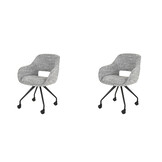 Hoyz Collection - Armstoel Spring Wieltjes - Eagle Zandkleur - Set van 2