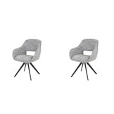 Hoyz Collection - Armstoel Spring Draaibaar - Eagle Staalgrijs - Set van 2