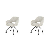 Hoyz Collection - Armstoel Spring Wieltjes - Eagle Gebroken Wit - Set van 2