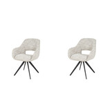 Hoyz Collection - Armstoel Spring Draaibaar - Eagle Gebroken Wit - Set van 2