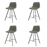 Hoyz - Barstoel Zig-Zag - Taupe - 4 Stuks