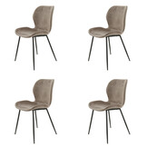 Hoyz - Velvet Stoel - Kuip zitting - Champagne kleur - 4 stuks