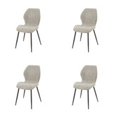 Hoyz - Stoel Len - Boucle - Zandkleur - 4 Stuks