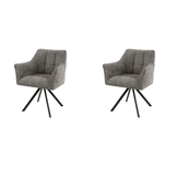 Hoyz Collection - Armstoel Raster Draaibaar - 2 Stuks - Bouclé Taupe