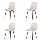 Hoyz Collection - Stoel Rib  - Rock Gebroken Wit - Set van 4