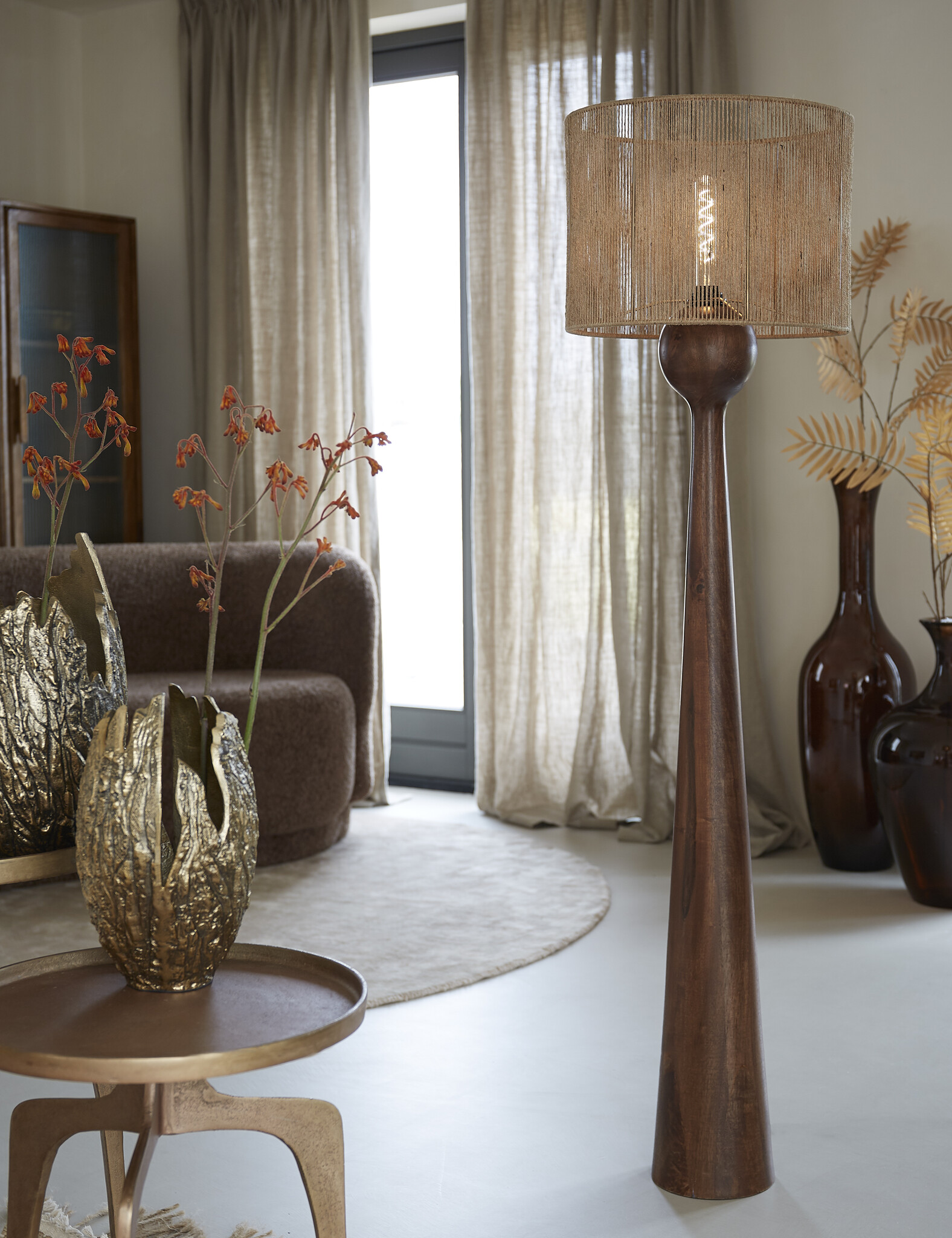 Light & Living - Vloerlamp FESTINA - 18x18x125cm - Bruin