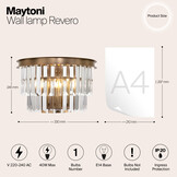Maytoni - Wandlamp Revero - Messing