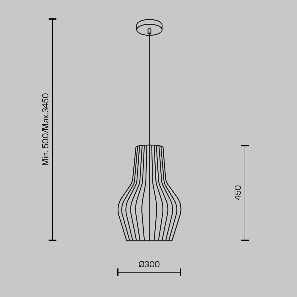 Maytoni - Hanglamp Roots - Zwart - Ø30