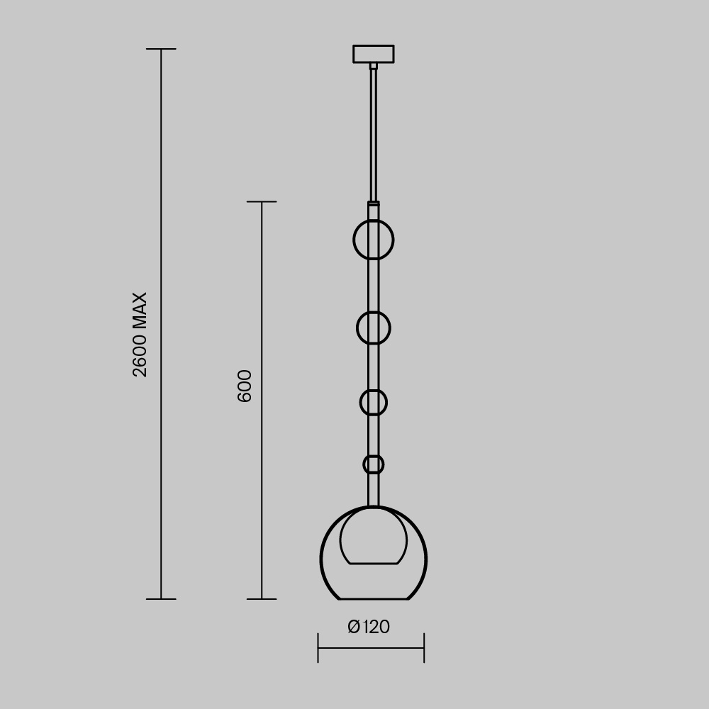 Maytoni - Hanglamp Ros - Zwart - Ø16