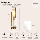 Maytoni - Tafellamp Сipresso - Goud - Ø20