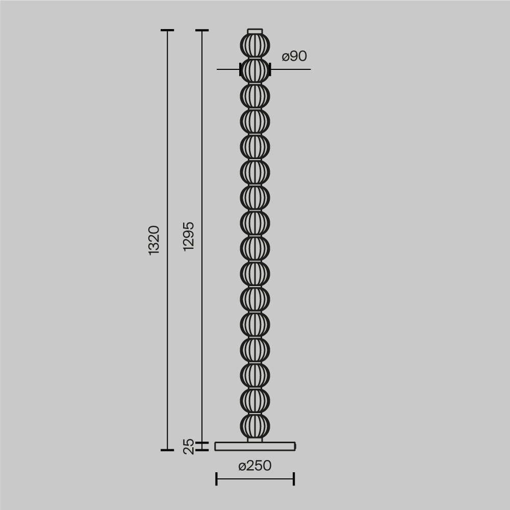 Maytoni - Vloerlamp Amulet - Goud - Ø25