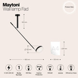 Maytoni - Wandlamp Fad - Zwart
