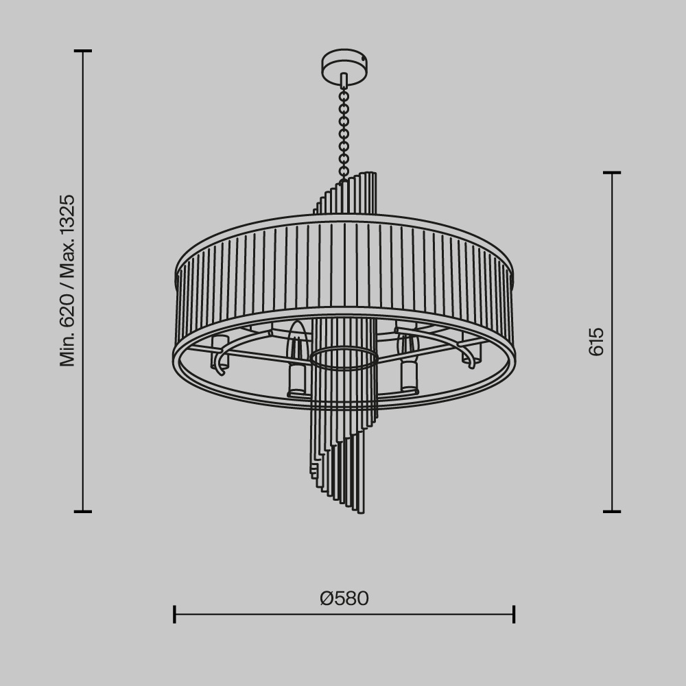 Maytoni - Hanglamp Frame - Goud - Ø58