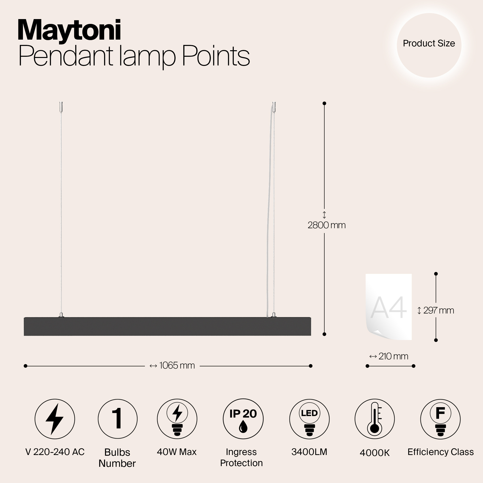 Maytoni Technical - Hanglamp Points - Zwart
