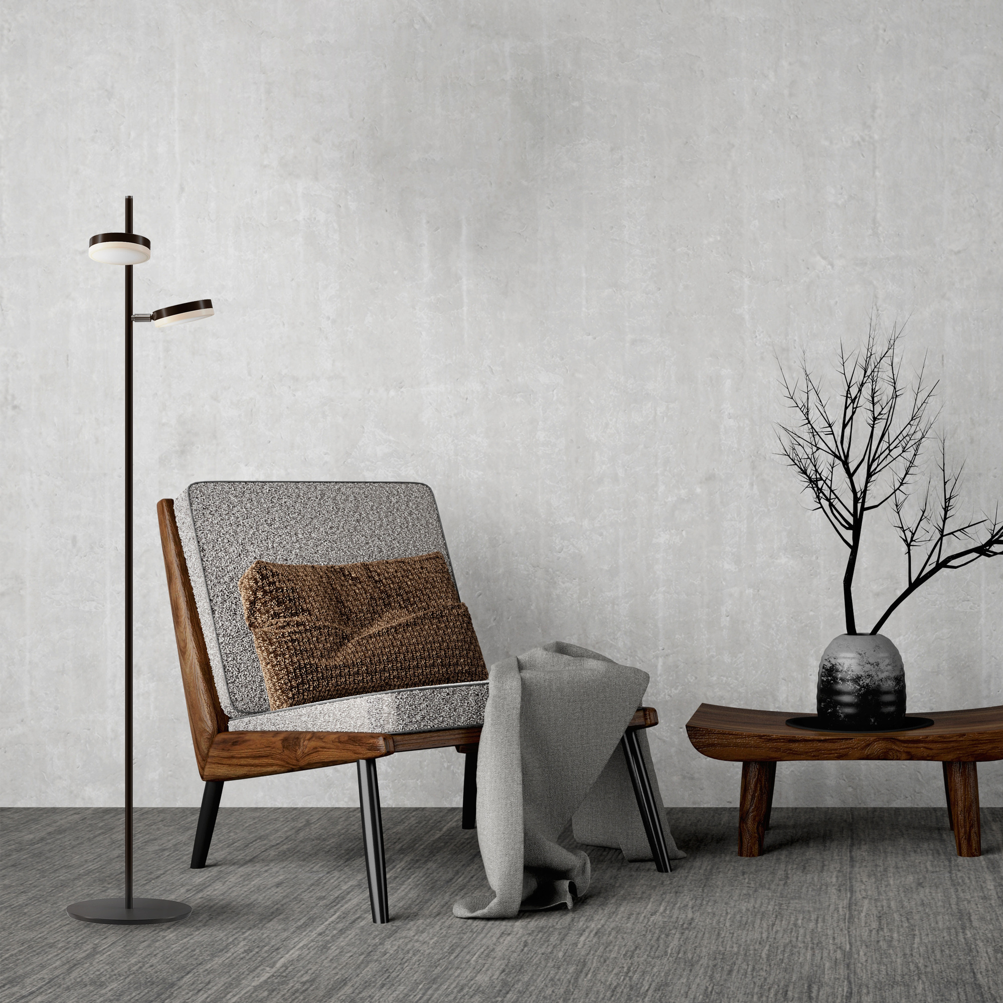 Maytoni - Vloerlamp Fad - Zwart