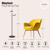 Maytoni - Vloerlamp Fad - Zwart