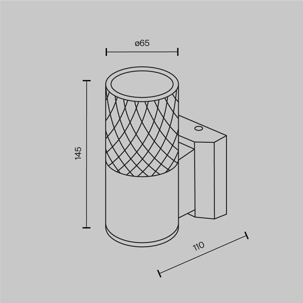 Maytoni Outdoor - Wandlamp Bowery - Zwart - Ø6,5