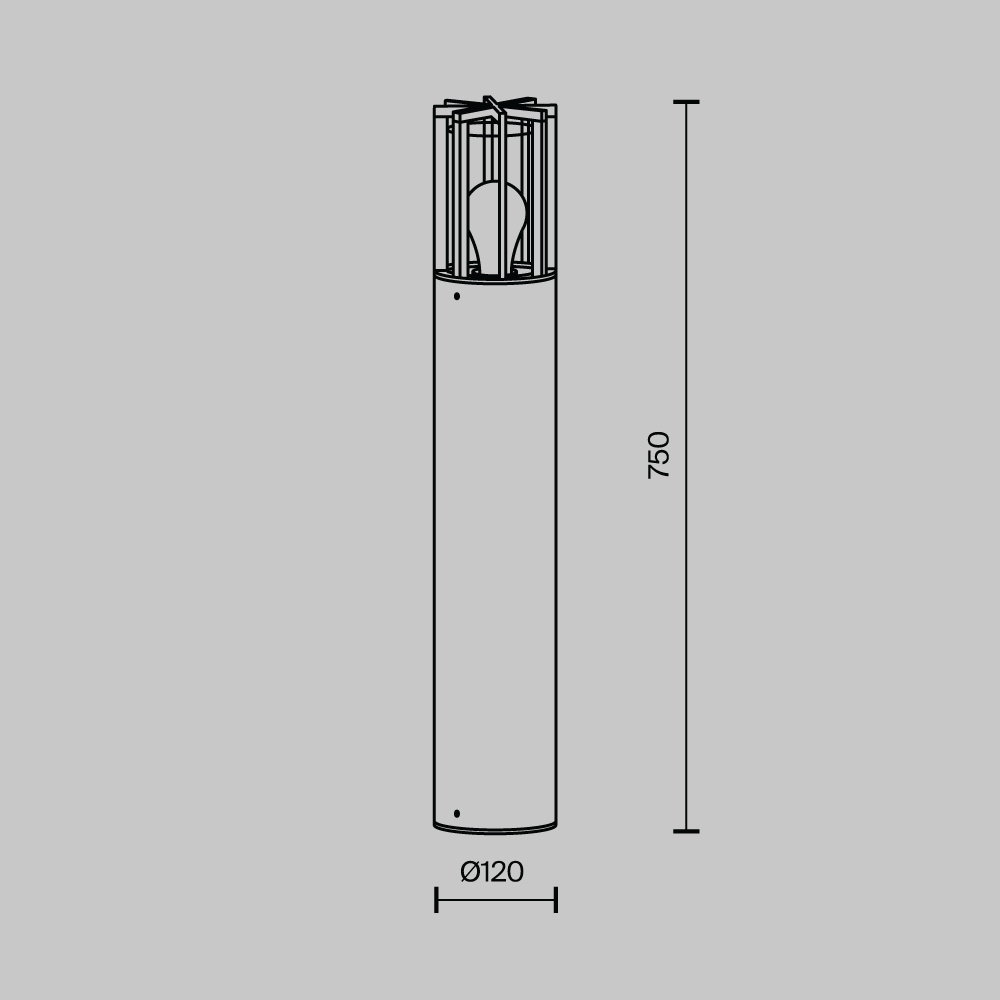Maytoni Outdoor - Landschapsverlichting Barrel - Grafiet - Ø12