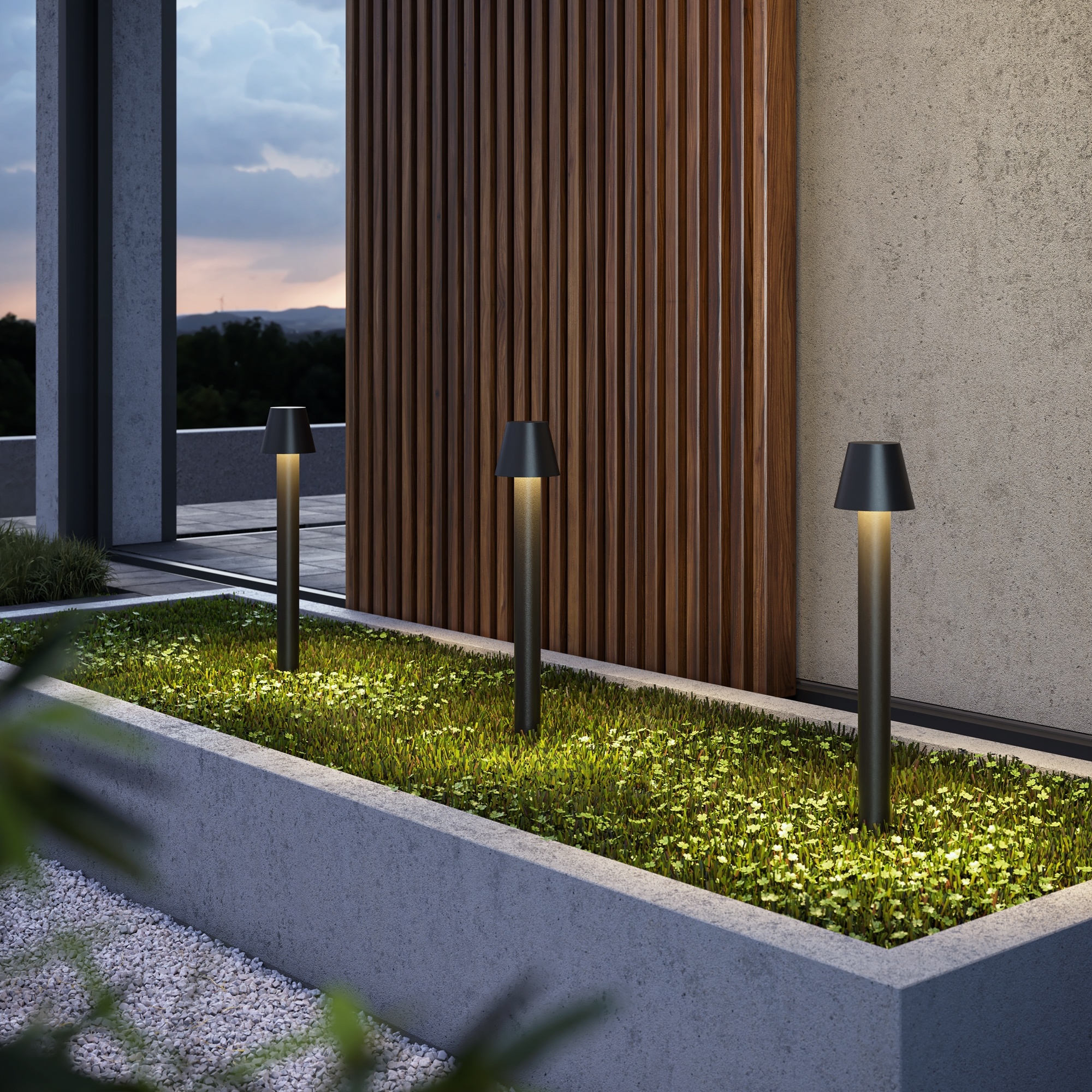 Maytoni Outdoor - Landschapsverlichting Harz - Grafiet - Ø16
