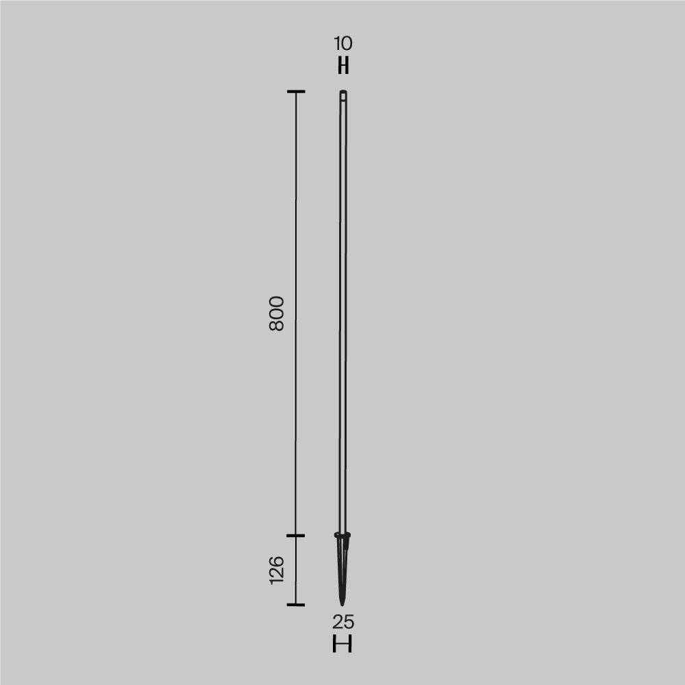 Maytoni Outdoor - Landschapsverlichting Spear - Grafiet - Ø1