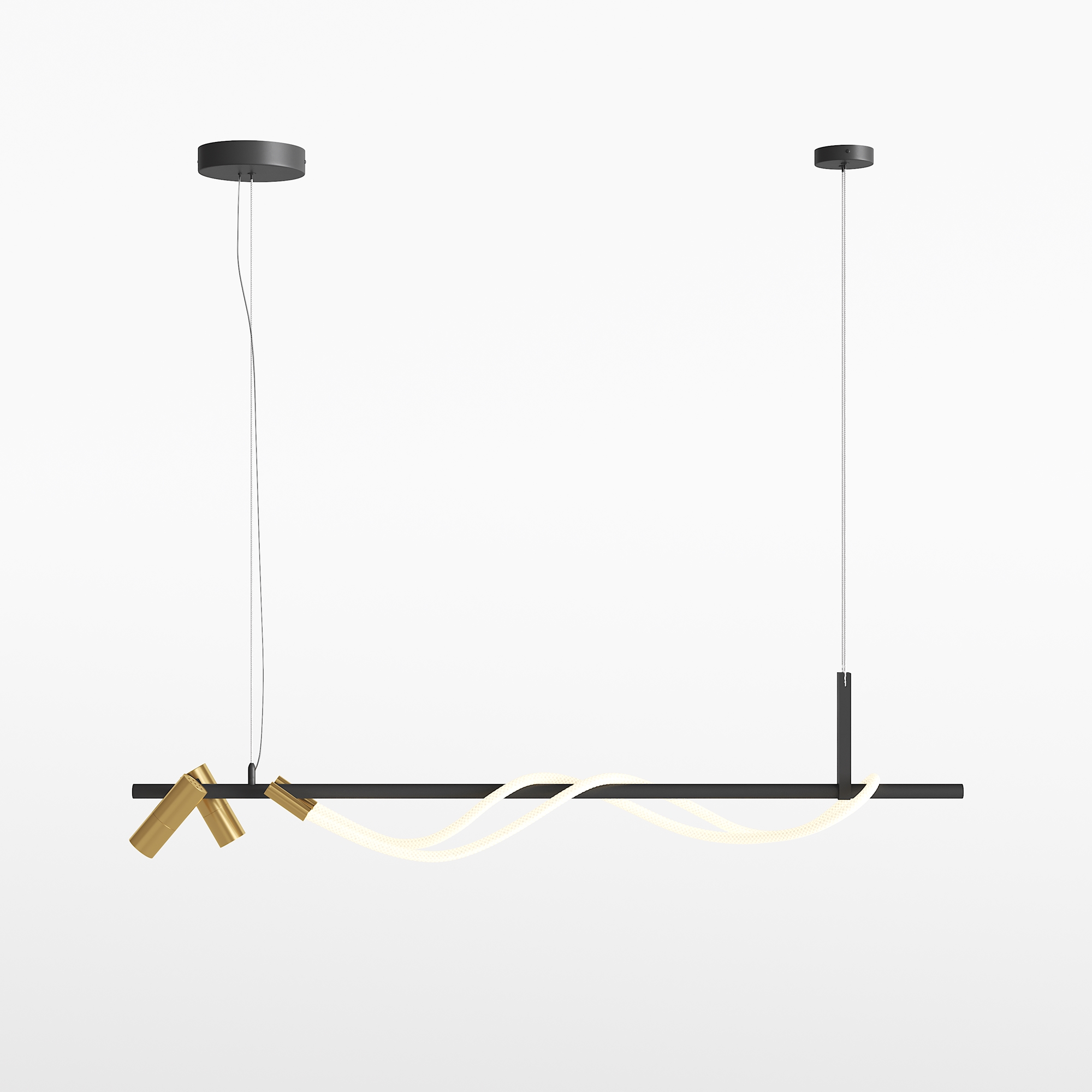 Maytoni - Hanglamp Tau - Zwart met goud