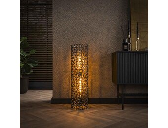 Hoyz Collection - Vloerlamp Weaver Cylinder Ø25 92cm L - Zwart Nikkel