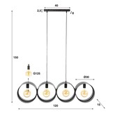 Hoyz Collection - Hanglamp 4L Ring Geperforeerd - Charcoal