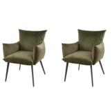Hoyz Collection - Eetkamerfauteuil Lobby - Groen Velours