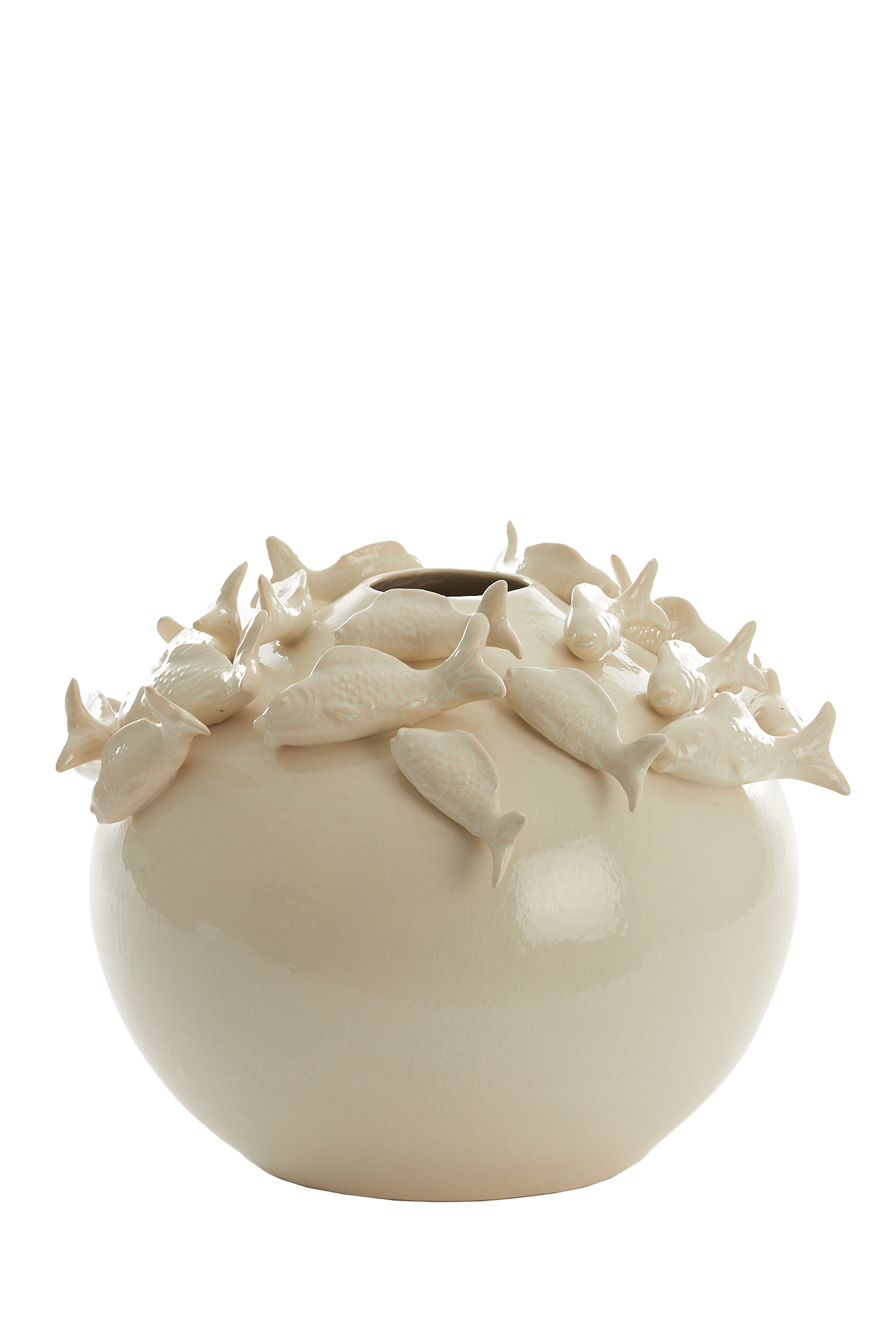 Light & Living - Vaas FISH - Ø41.5x32cm - Wit