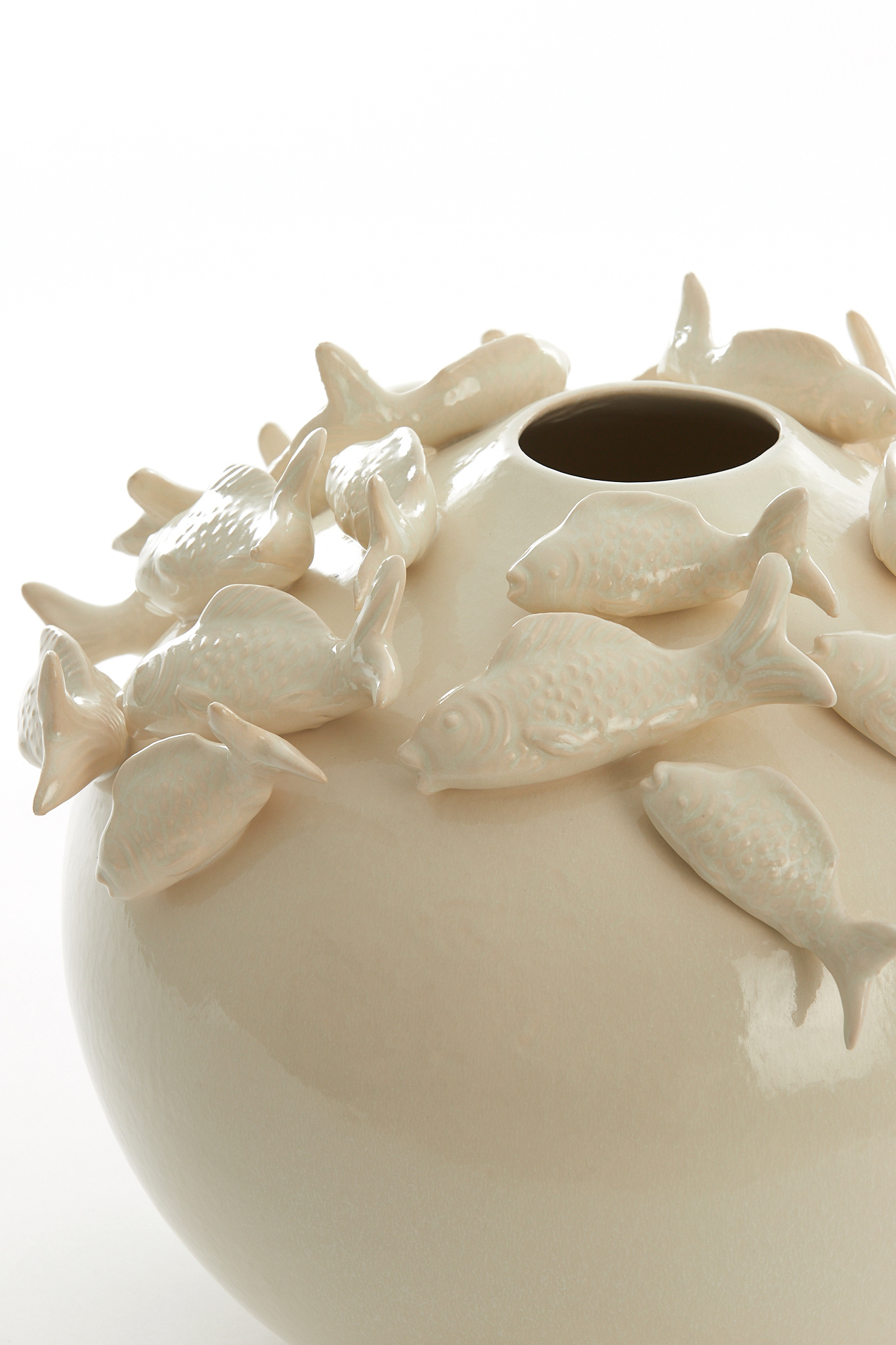 Light & Living - Vaas FISH - Ø41.5x32cm - Wit