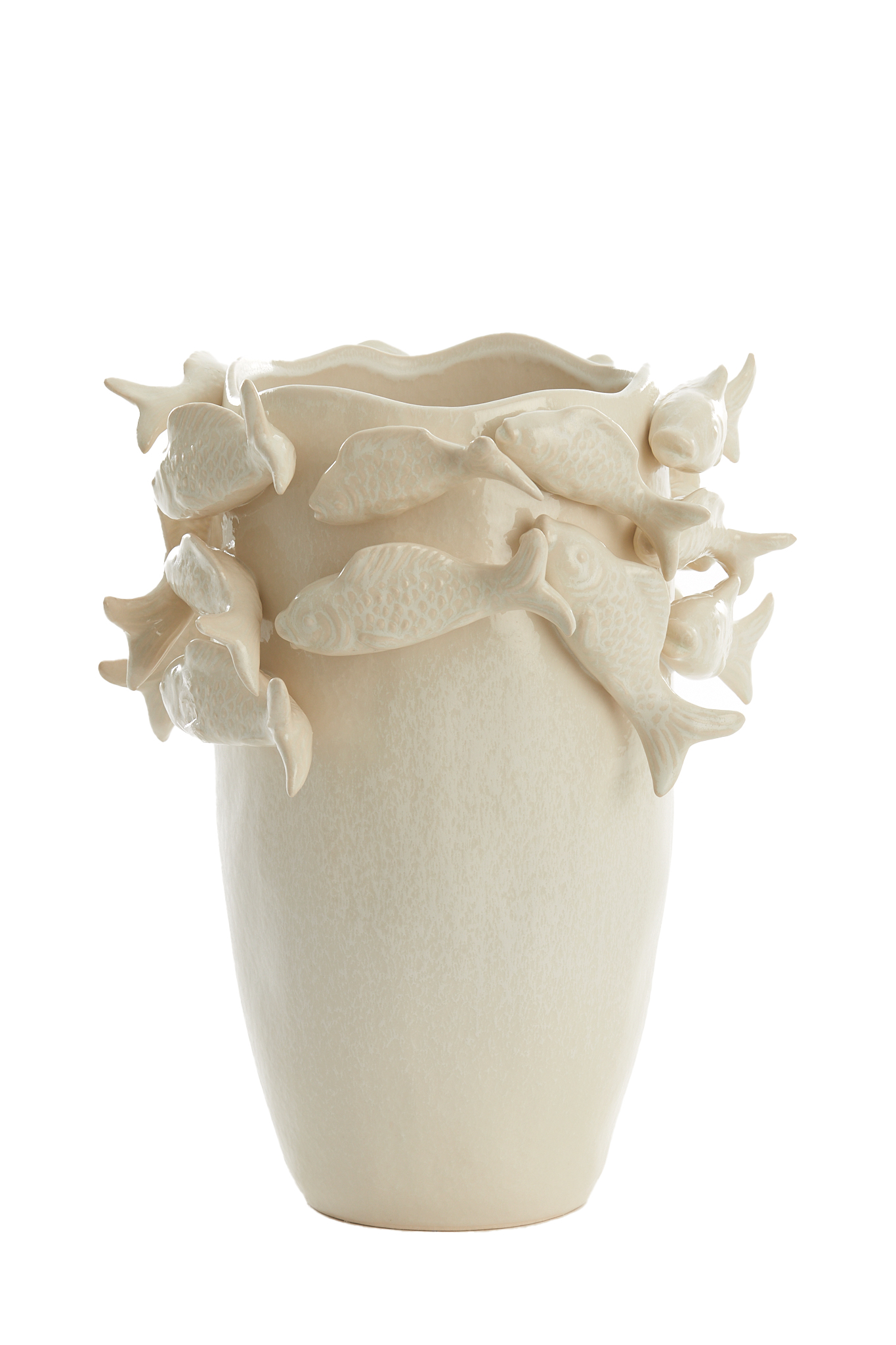 Light & Living - Vaas FISH - 29x28x36.5cm - Wit