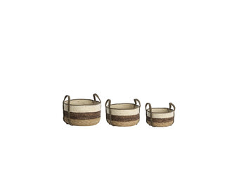 Light & Living - Mand KINSALE - Ø33x23cm - Bruin - Set van 3
