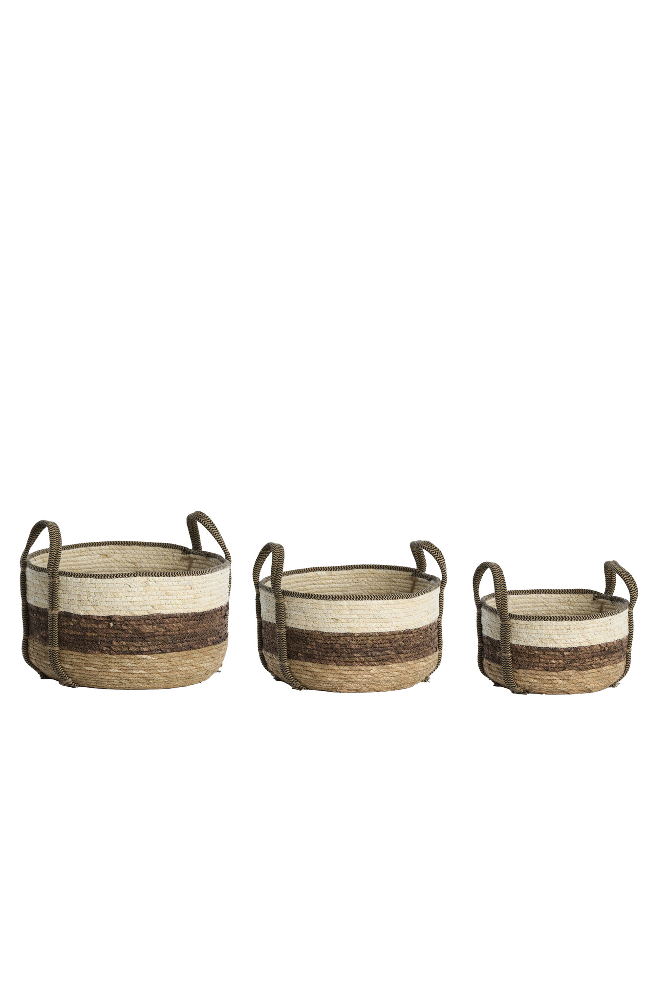 Light & Living - Mand KINSALE - Ø33x23cm - Bruin - Set van 3